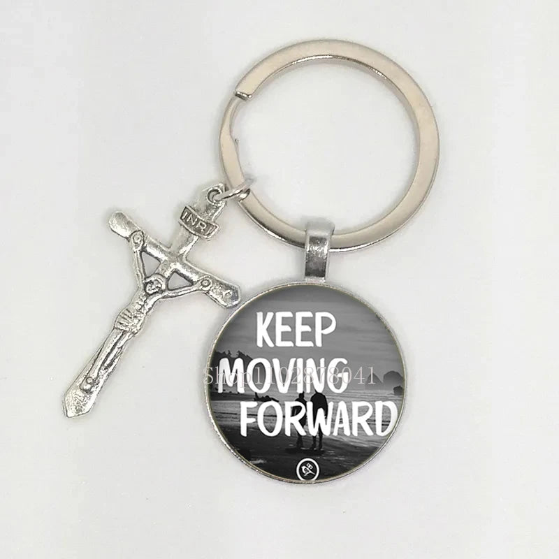 Keychain With The Bible Verse/Inspirational Message And Cross- 10 Styles