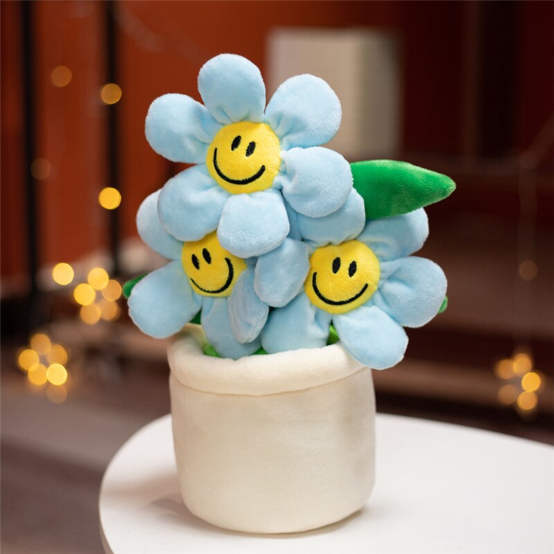 Smiley Potted Flower Plush Toys 30cm