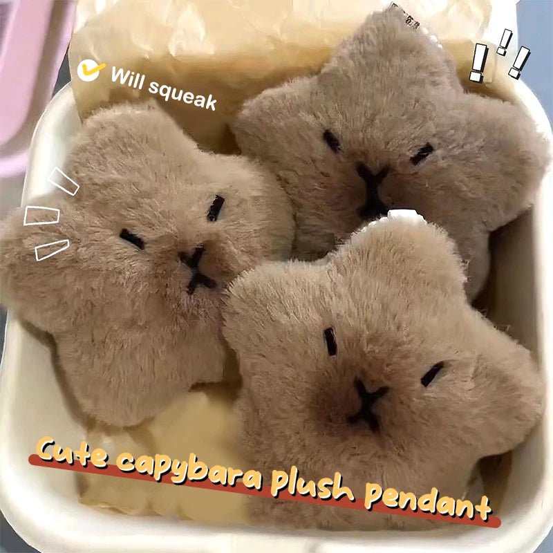 Cute Capybara In Star Shaped Plush Keychains 12cm - 2 Styles