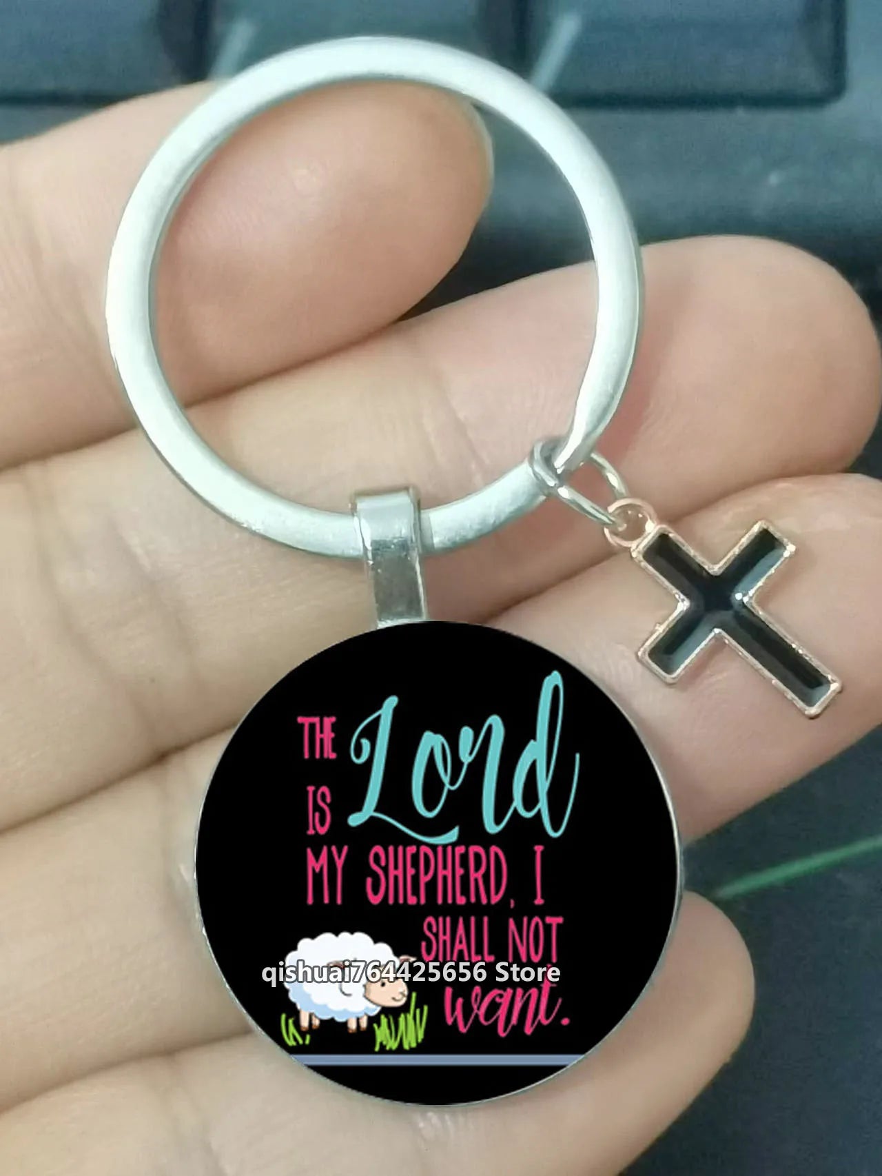 Keychain With The Bible Verse /Religious Message And The Cross  - 22  Styles