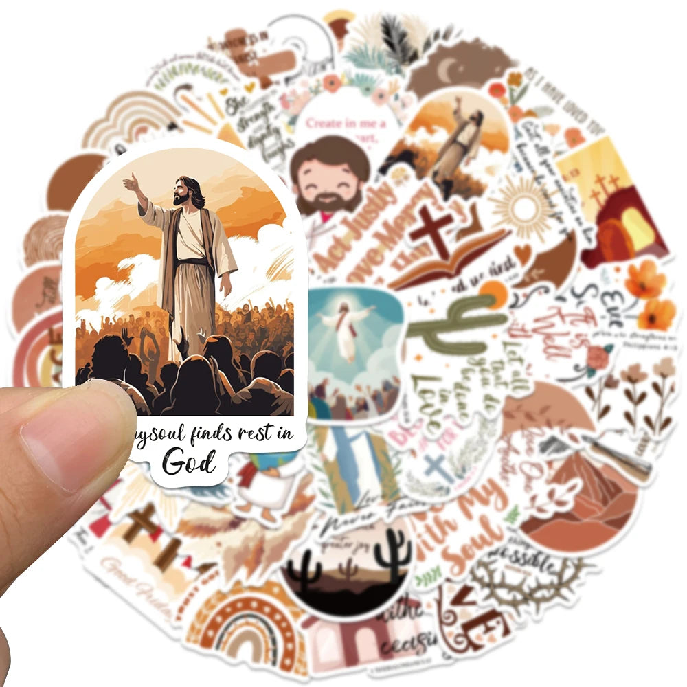 50 pcs Stickers (Bible Verse/Religious/Christian) Texts - V4