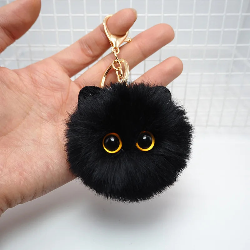 Cute Cat Plush Keychains - Black/White/Orange/Grey