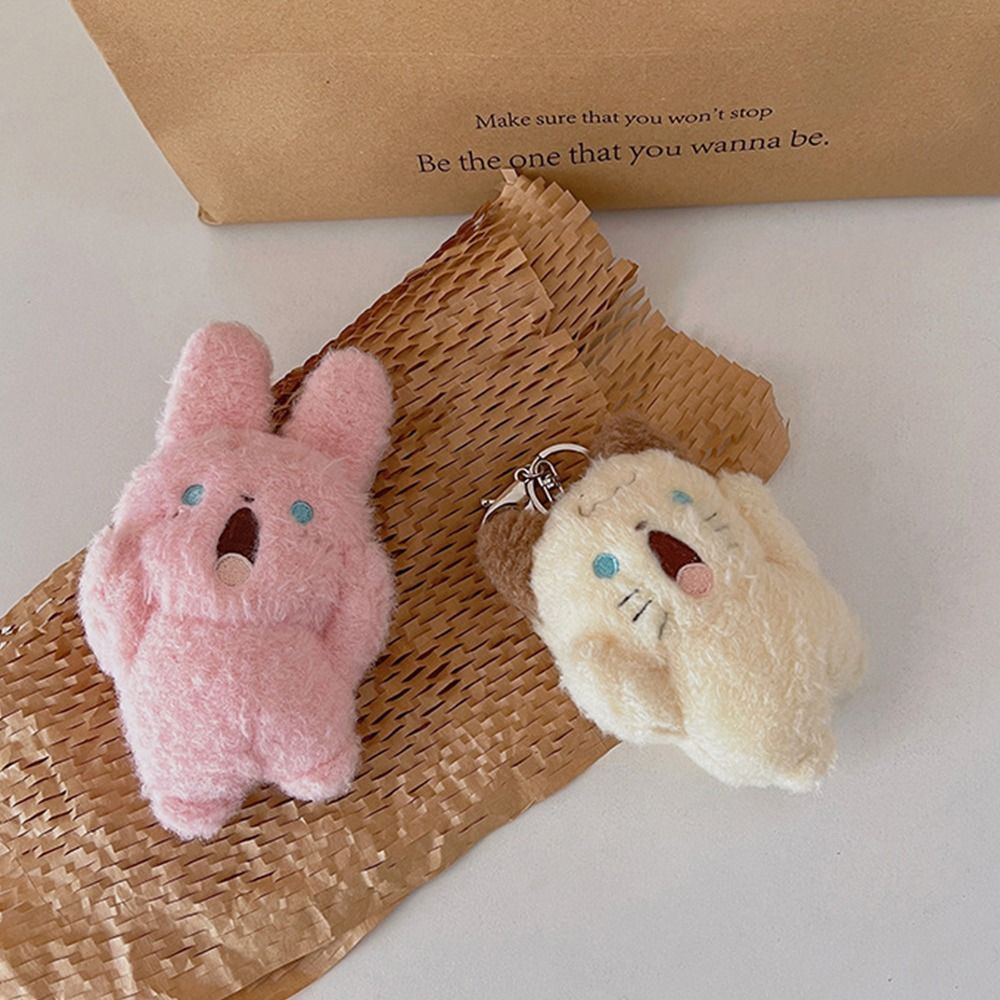 Animal (Rabbit/Bear/Cat/Dog) With Surprised Face Plush Keychains