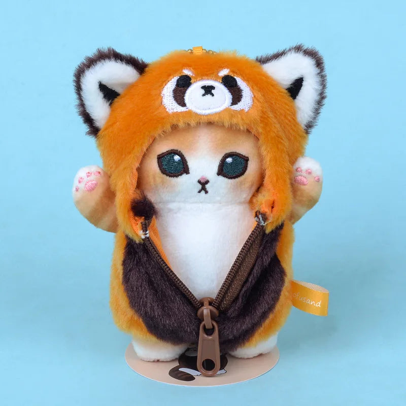 Mofusand Cat With Animal (Raccoon/Red Panda/Wolf/Fox) Dress Up Plush Keychains 12cm