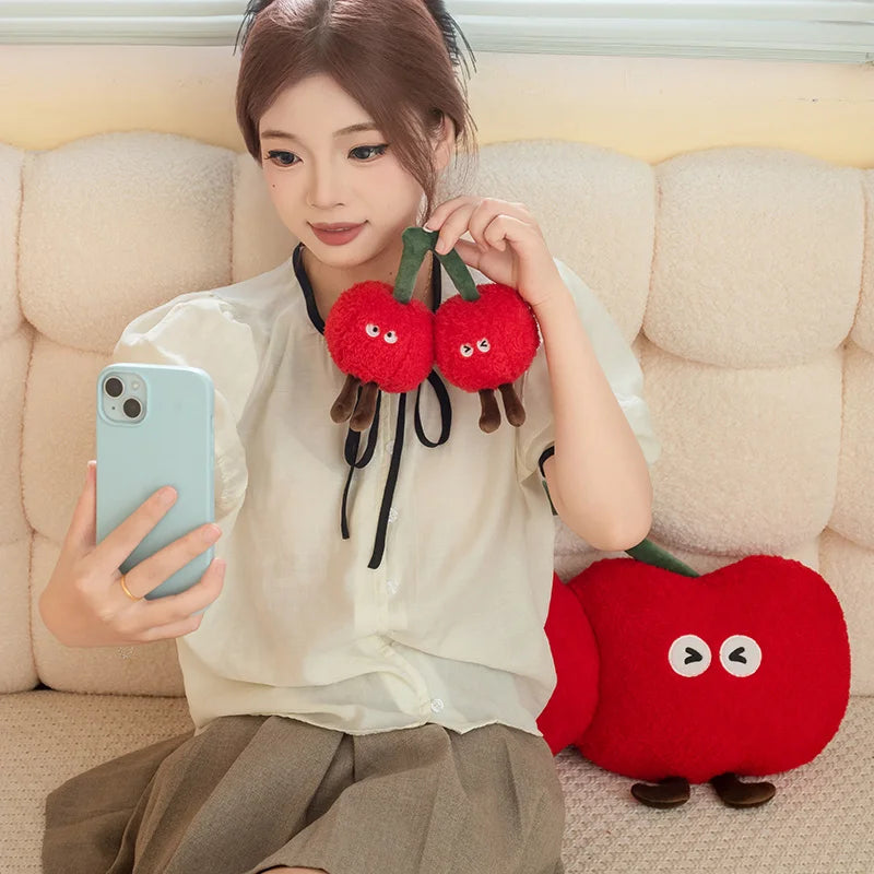 Cute Cherry Plush Toys 30/55cm and Plush Keychains 12cm