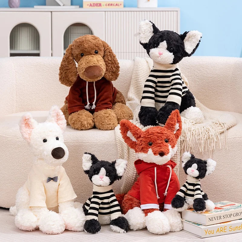 Cute Animal (Fox/Cat/Dog) With Clothes Plush Toys 23/32/50cm