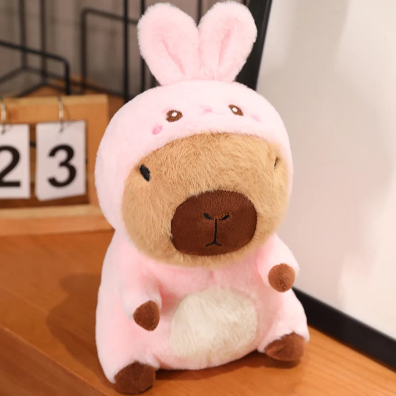 Cute Capybara With Animal (Bear/Duck/Unicorn/Rabbit/Dog) Dress Up Plush Toys 25/30/40cm