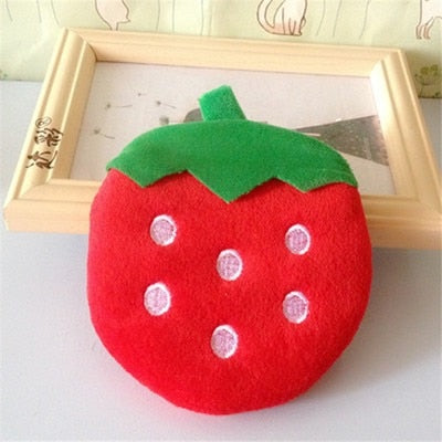 Fruit Coin Purse Plush Keychains - Orange/Strawberry/Watermelon/Pineapple