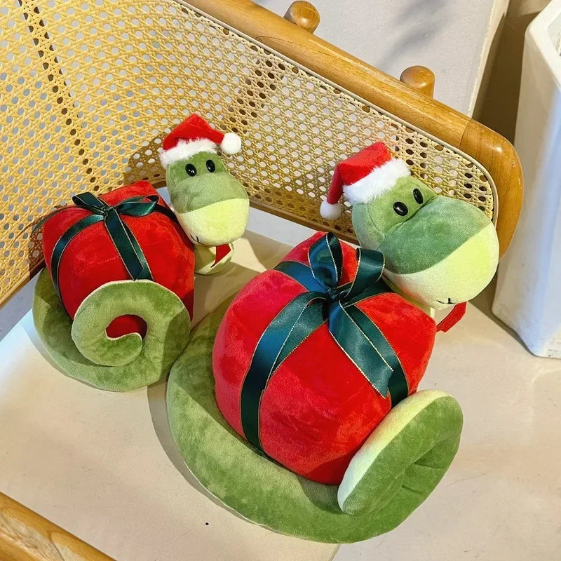 Cute Green Snake With Christmas Present Plush Toys 23/28cm