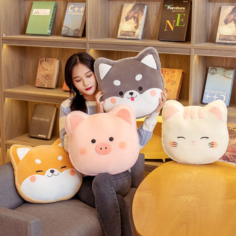 Animal ( Shiba Inu Dog/Husky/Pig/Cat) Big Head Pillow Plush Toys 40cm