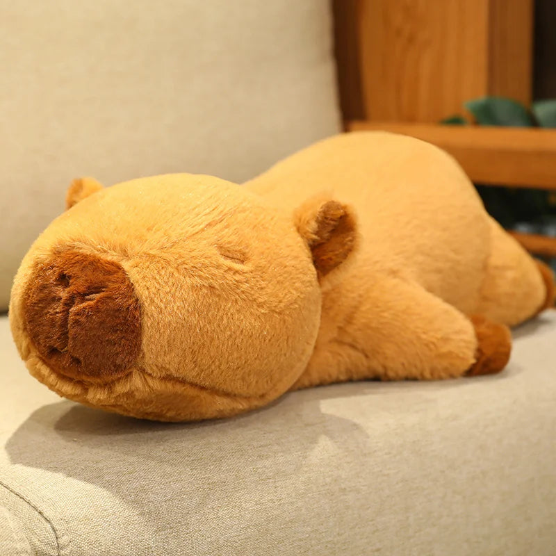 Cute Lying Capybara Plush Pillow Toys 60/80cm