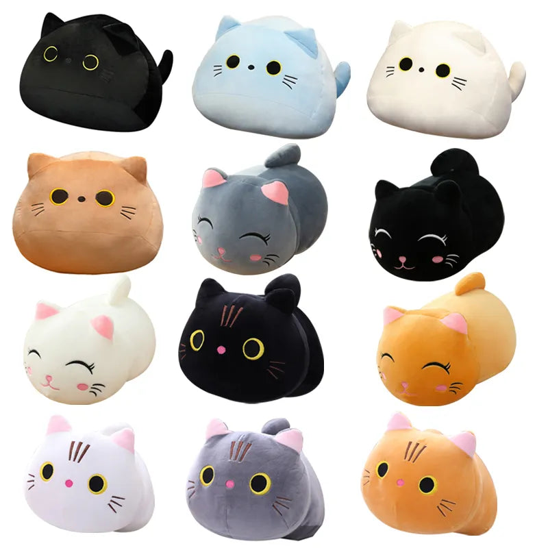 Cute  Cats Plush Pillow Toys 18-25cm (Black/White/Grey/Blue/Brown - 12 Styles)