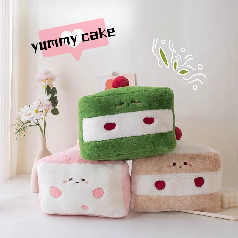 Cute Food Series (Cake) Plush Toys 30x25cm - Brown/Green/Pink