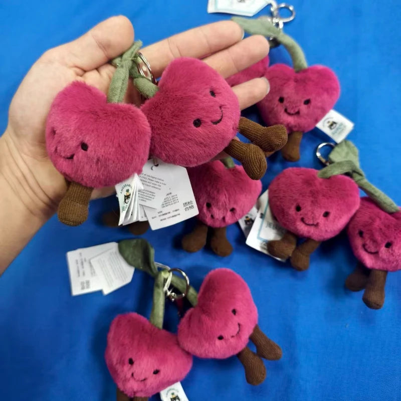 Cute Cherry Plush Keychains