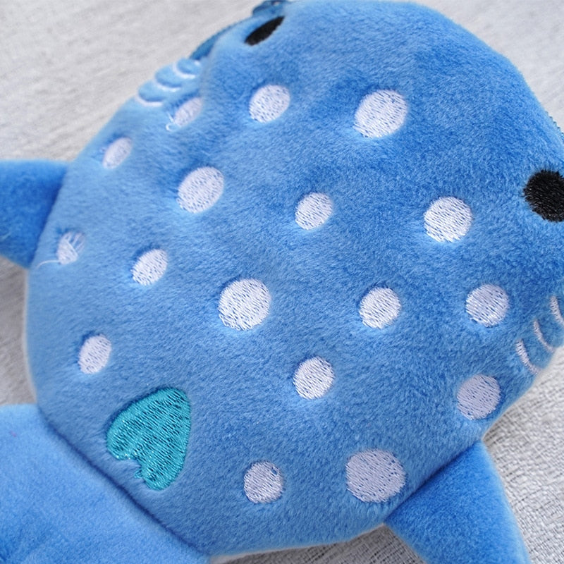 Whale Shark Coin Purse Plush Purse Bags - Grey/Blue