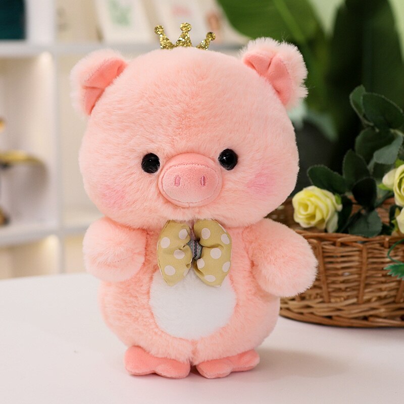 Cute Animal(Penguin/Duck/Frog/Panda/Elephant/Pig) With Crown Plush Toys 25cm