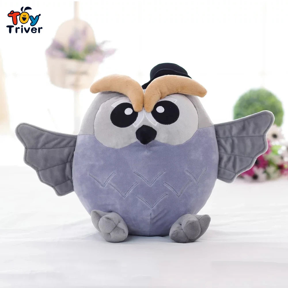 Cute Bird (Owl) Plush Toys 25/38/55cm - Blue/Brown/Pink/Grey (4 Styles)