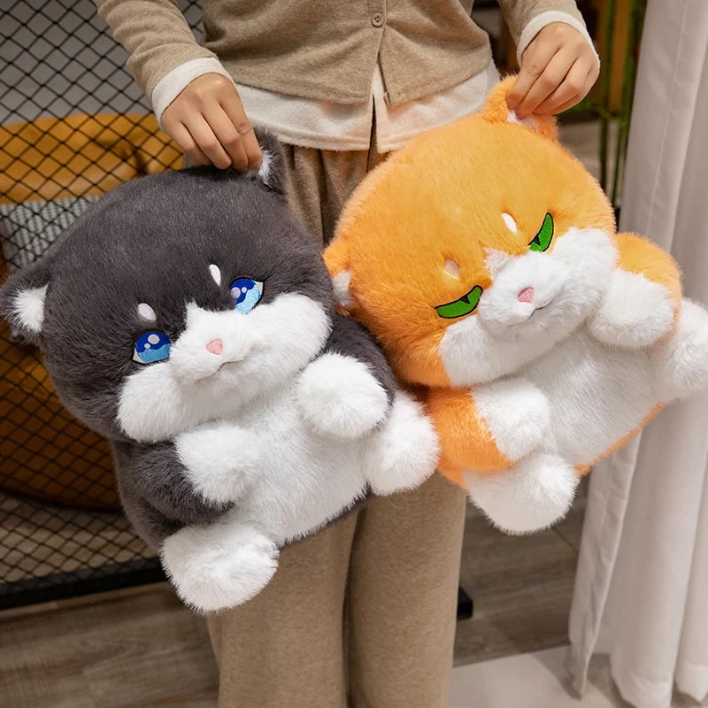 Cute Round Cat Plush Toys 33cm - Orange/Black