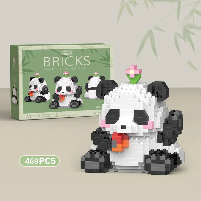 Cute Panda Mini Building Blocks - 12 Styles