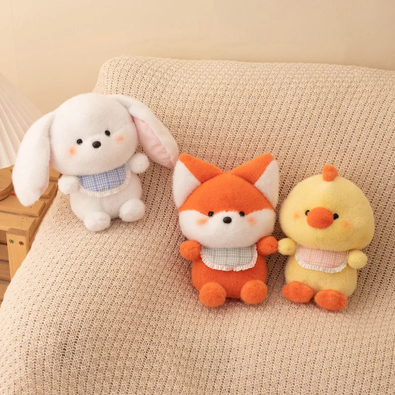 Cute Rabbit/Chick/Fox With Bib Plush Toys 23cm