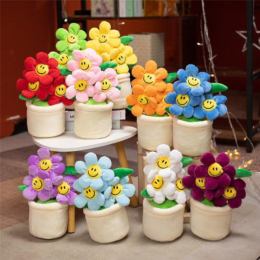 Smiley Potted Flower Plush Toys 30cm