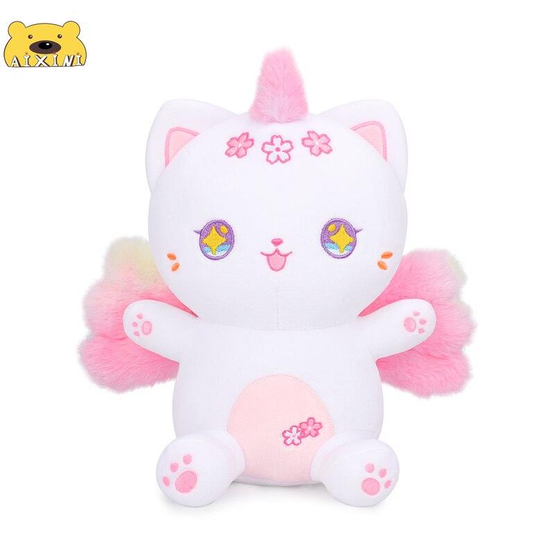 Animal ( Panda/Cat/Axolotl) With Rainbow Wing Plush Toys 25cm - 5 Styles