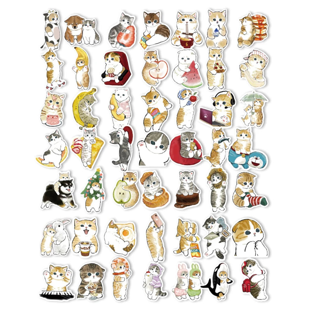 50 pcs Cute/Kawaii Cat Stickers - V3