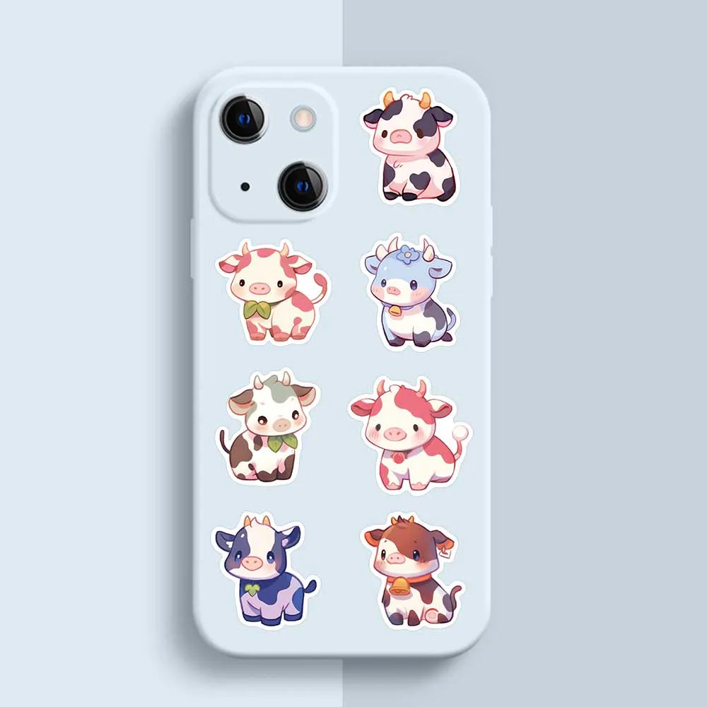 50 pcs Cute/Kawaii Cow Stickers