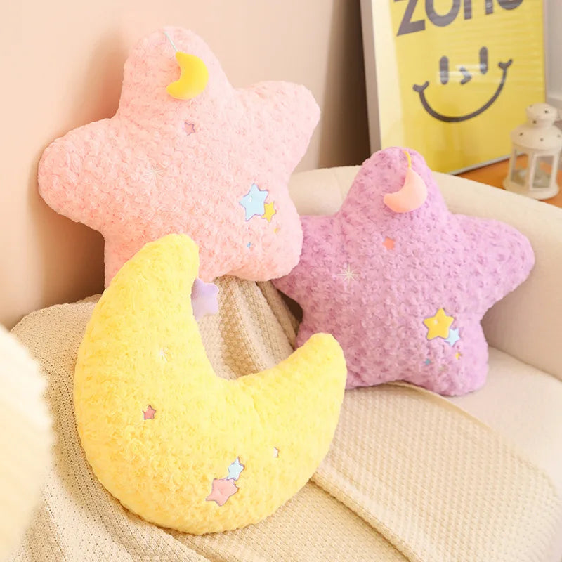 Sky Series Plush Toys (Moon/Star) - Purple/Yellow/Pink