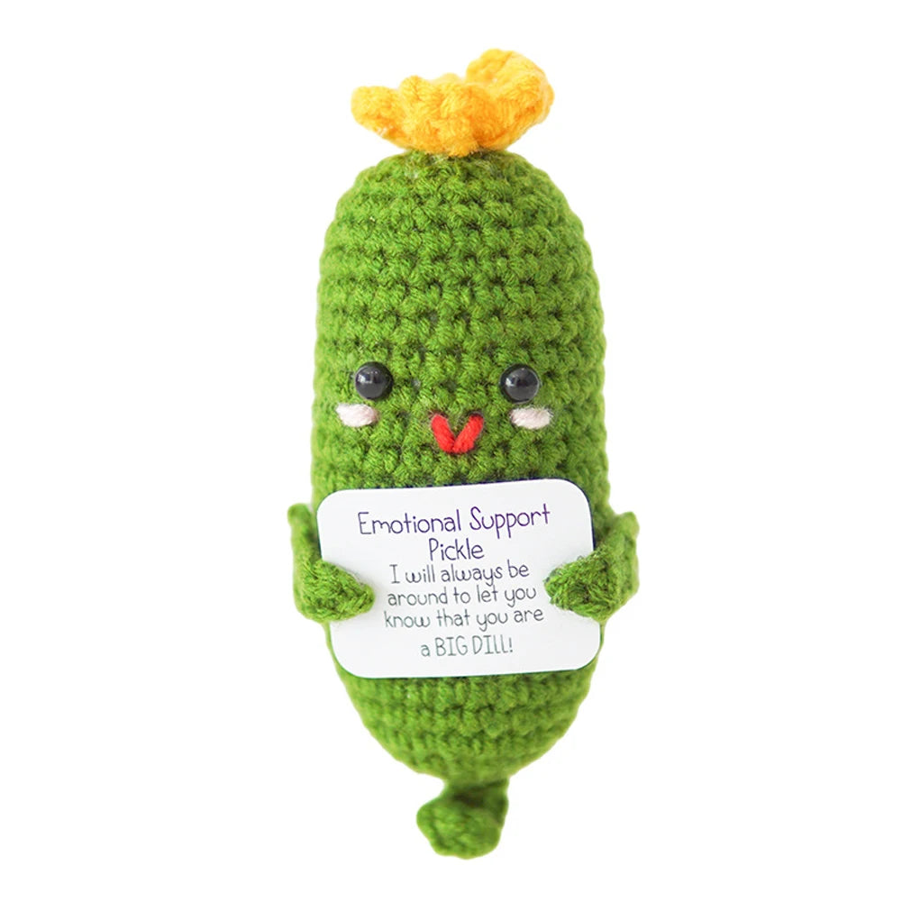 Handmade Knitted Pickle/Pineapple/ Avocado/Potato With Positive Message - 11 Styles