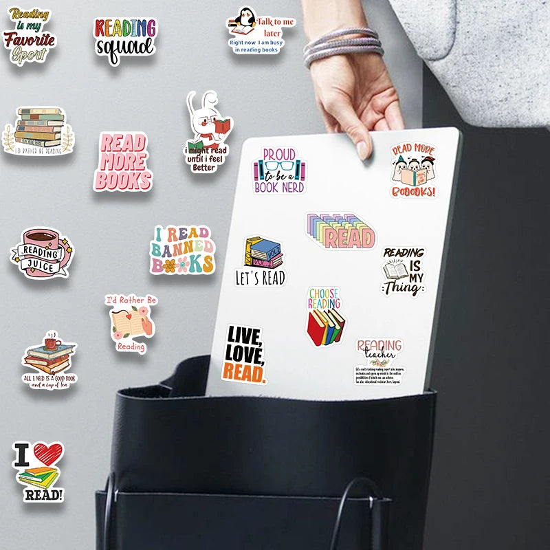 50/100 pcs Book Reading Stickers