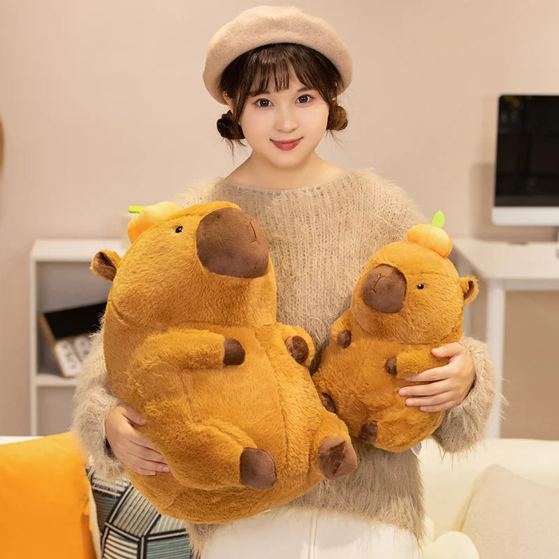 Cute Capybara With Persimmon Plush Toys 40cm/60cm