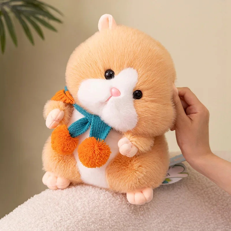 Cute/Kawaii Hamster With Beanie And Scarf Plush Toys 20/30cm - Grey/Brown