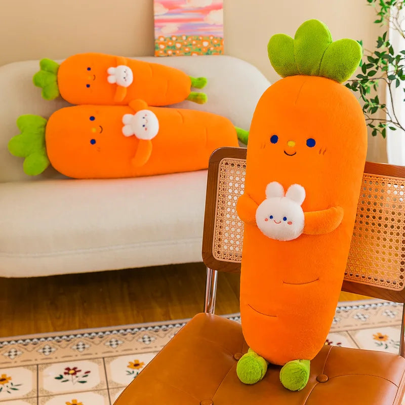 Cute Carrot with Rabbat  Plush Pillow Toys 65/80/95/115cm