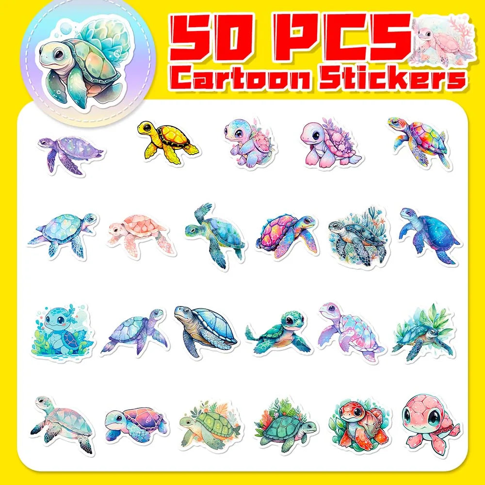 50 pcs Cute/Kawaii Turtle Stickers