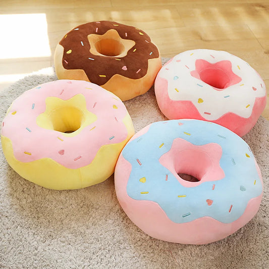 Donut Plush Pillow Toys 38/58cm - Blue/Brown/Pink/White