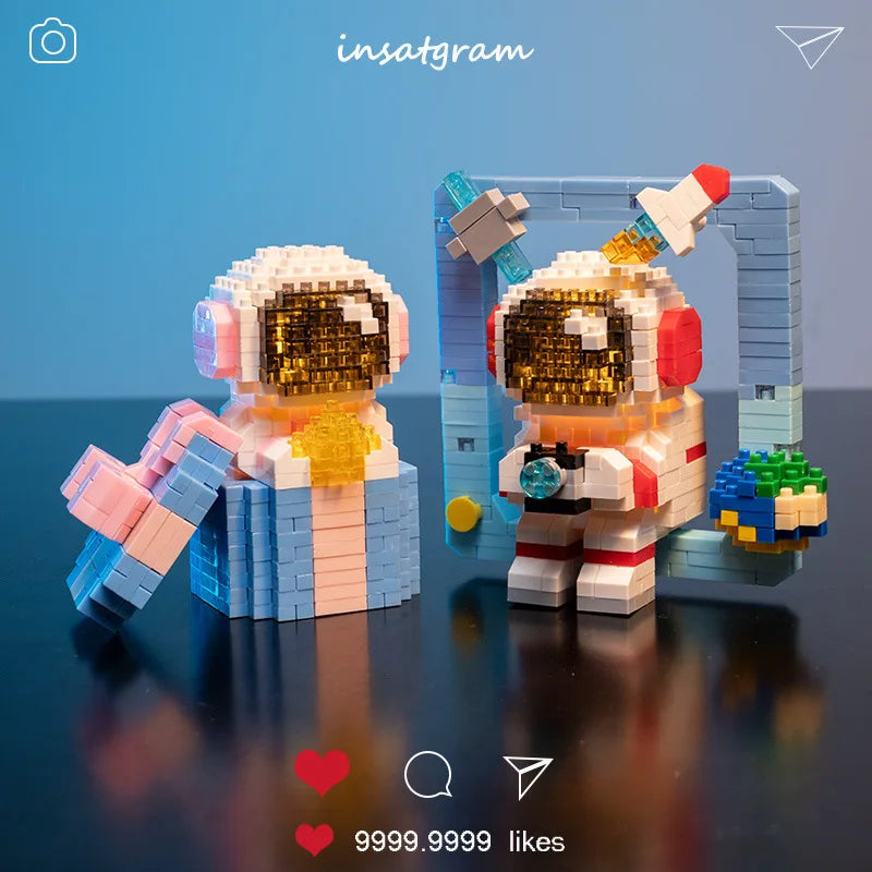 Cute Astronaut With Light Mini Building Blocks - 7 Styles