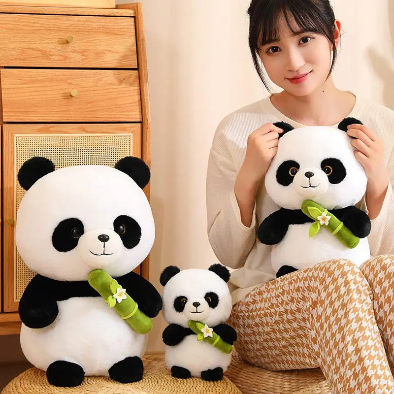 Cute Panda With Bamboo Plush Toys 25/35/45cm