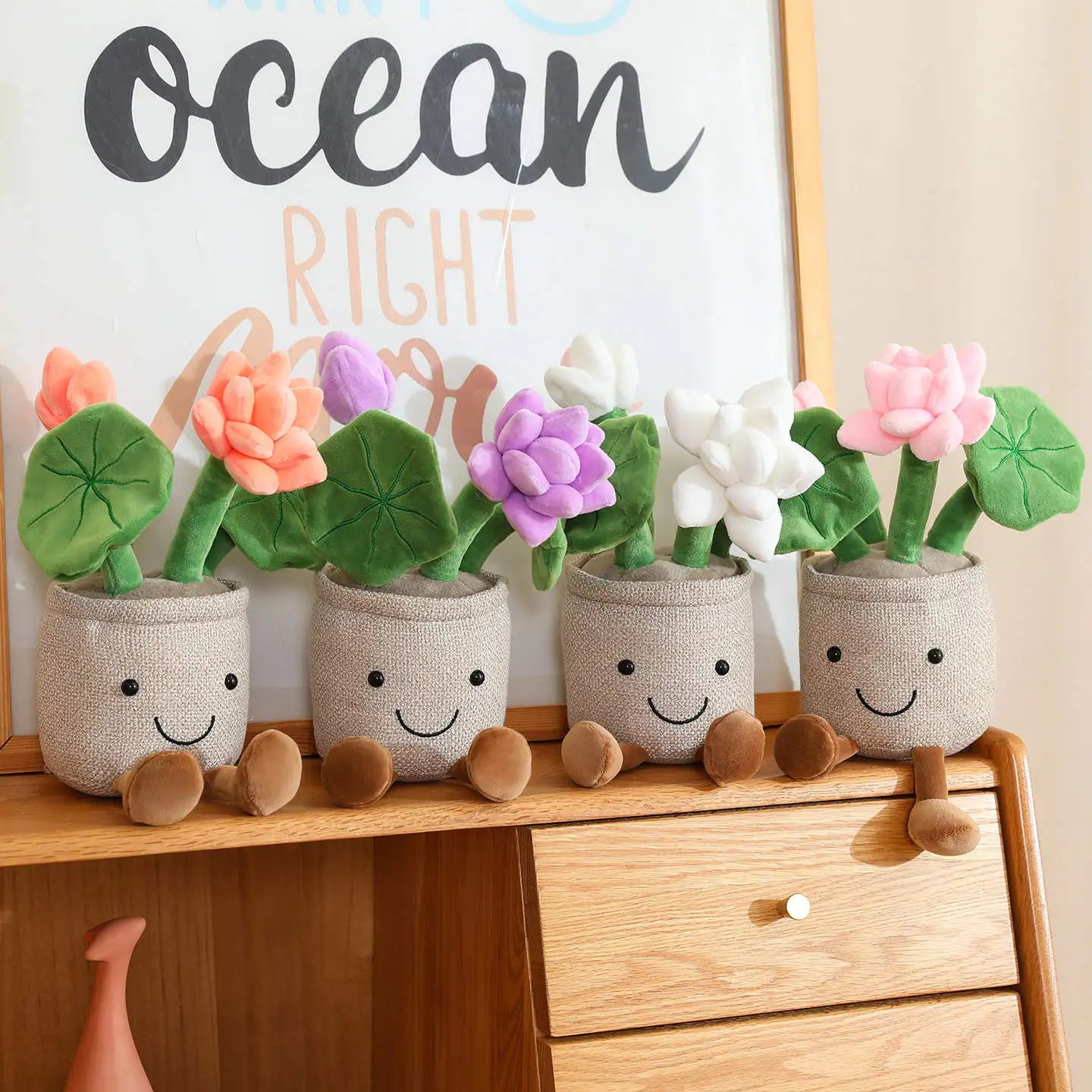 Cute Plant (Lotus Flower) Plush Toys 30cm - White/Pink/Purple/Orange