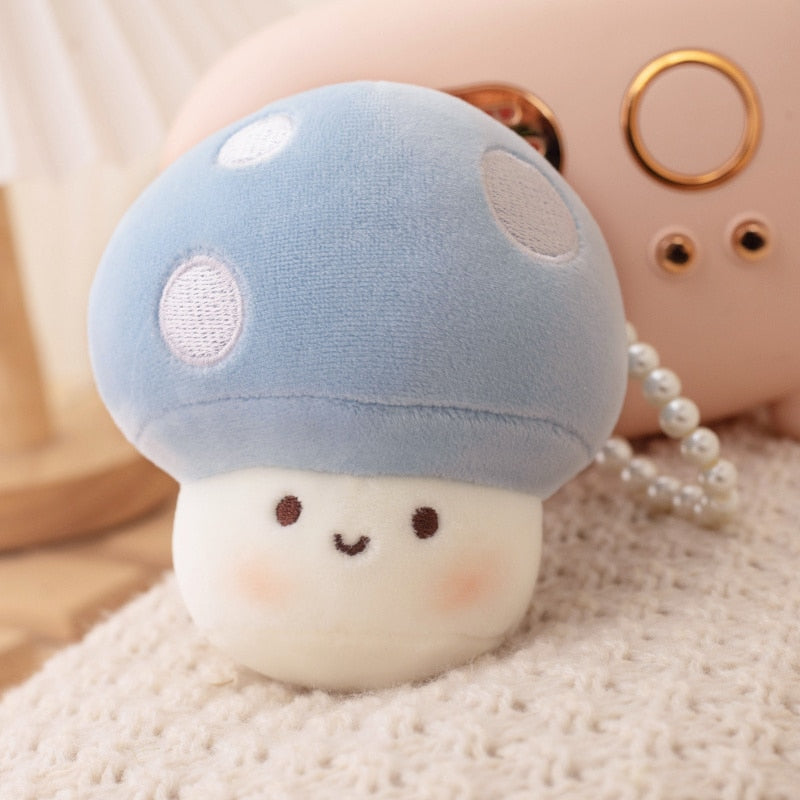 Cute Mushroom Plush Keychains 10cm - Blue/Red/Yellow/Pink/Purple/Brown/Orange