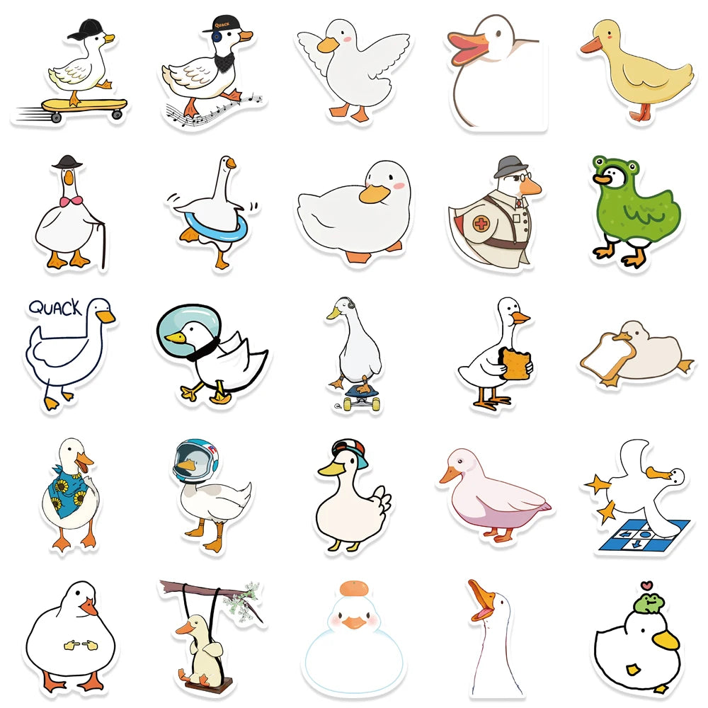 50 pcs Cute/Kawaii Duck Stickers