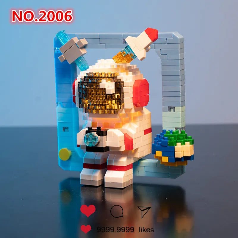 Cute Astronaut With Light Mini Building Blocks - 7 Styles