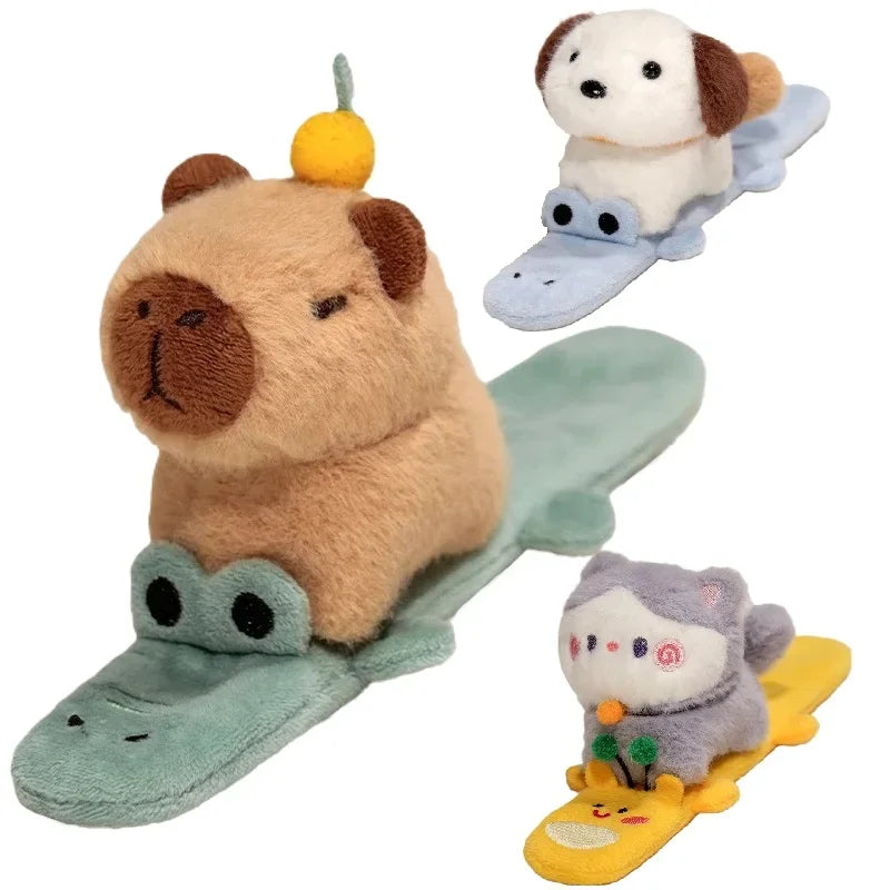 Cute Animal (Dog/Capybara/Cat) Plush Slap Band - 3 Styles