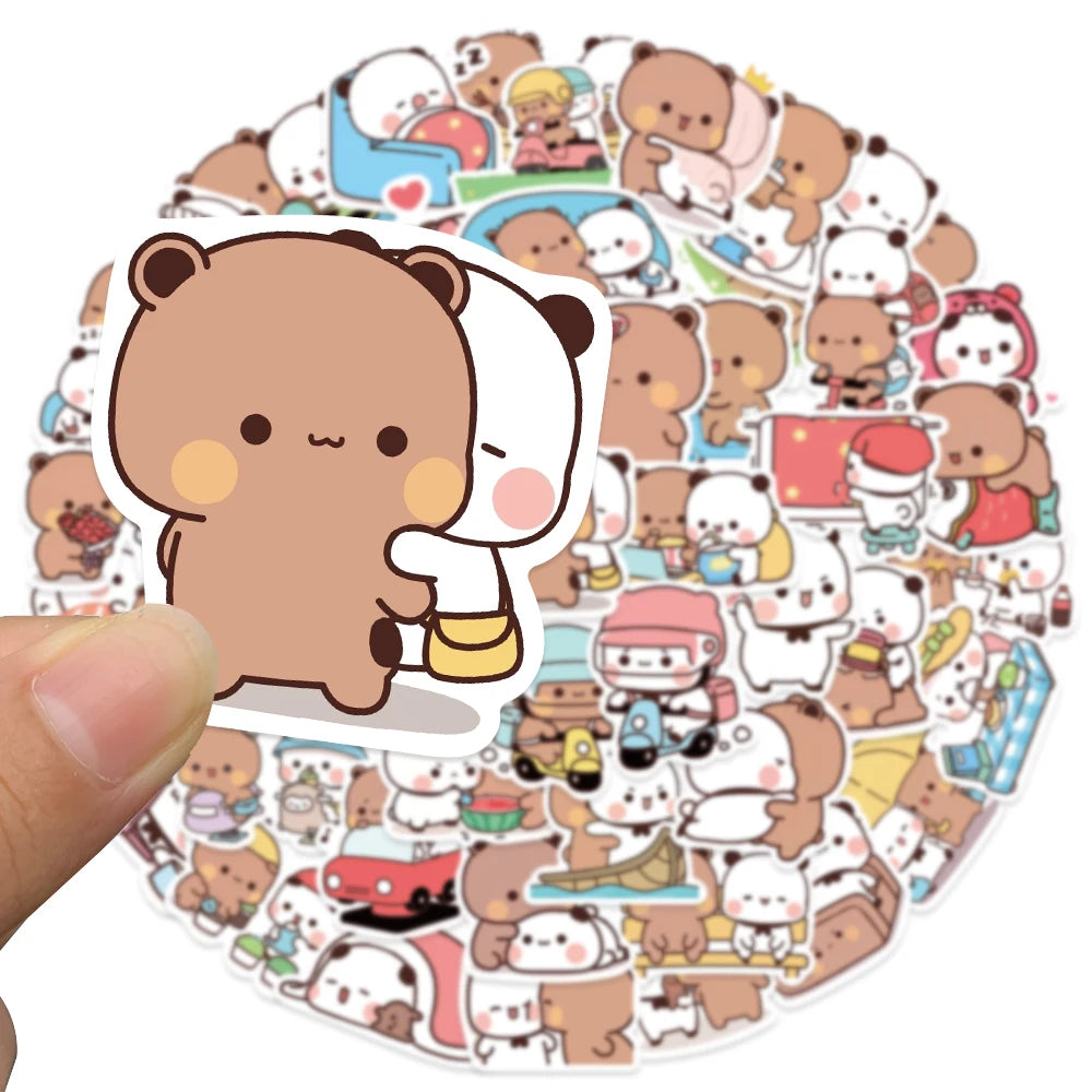 50 pcs (Random) Cute/Kawaii Panda and Bear Stickers