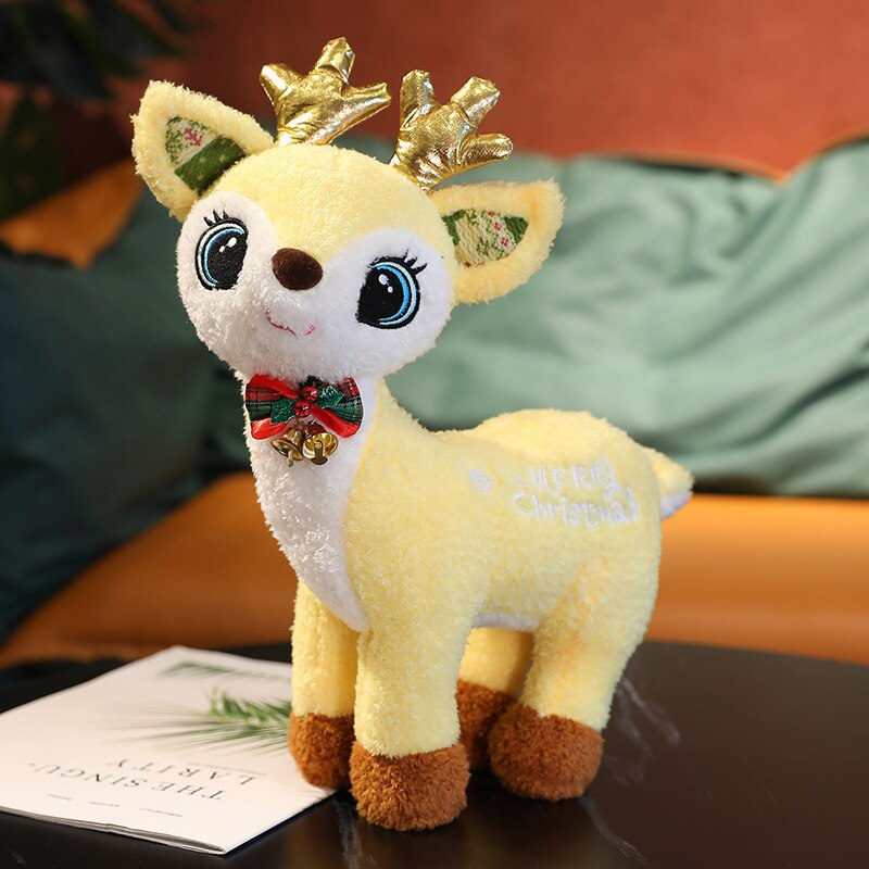 Christmas Reindeer Plush Toys 35cm - Pink/Yellow/Blue/Brown/Red/Green