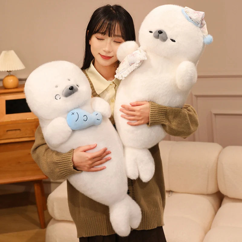 Cute White Seal Plush Toys 70cm - 6 Styles