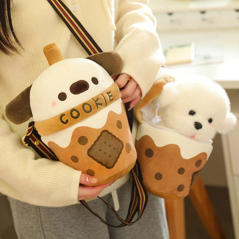 Cute Bear/Dog/Rabbit In A Bubble Tea Bag Plush Toys