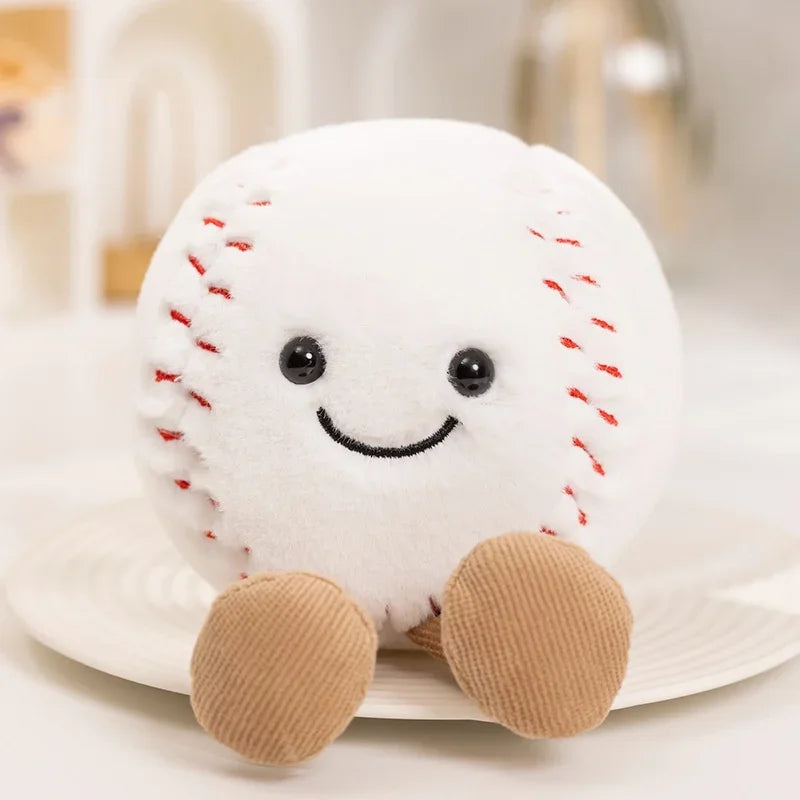 Cute Basketball/Football/Billiard Ball/Baseball/Tennis Ball Plush Toys 10cm