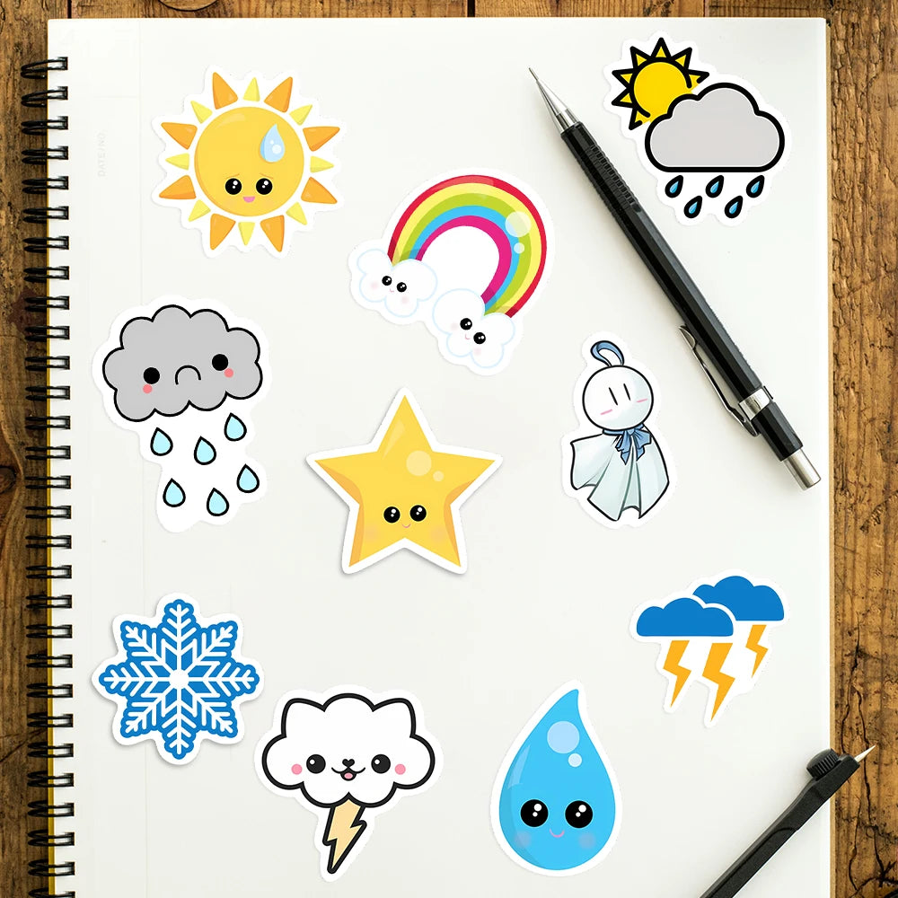 50 pcs Cute/Kawaii Weather Stickers