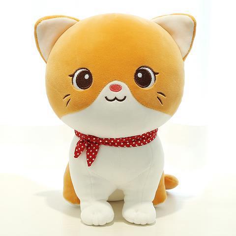 Cute Cat Plush Toys 24cm - White/Grey/Yellow Black